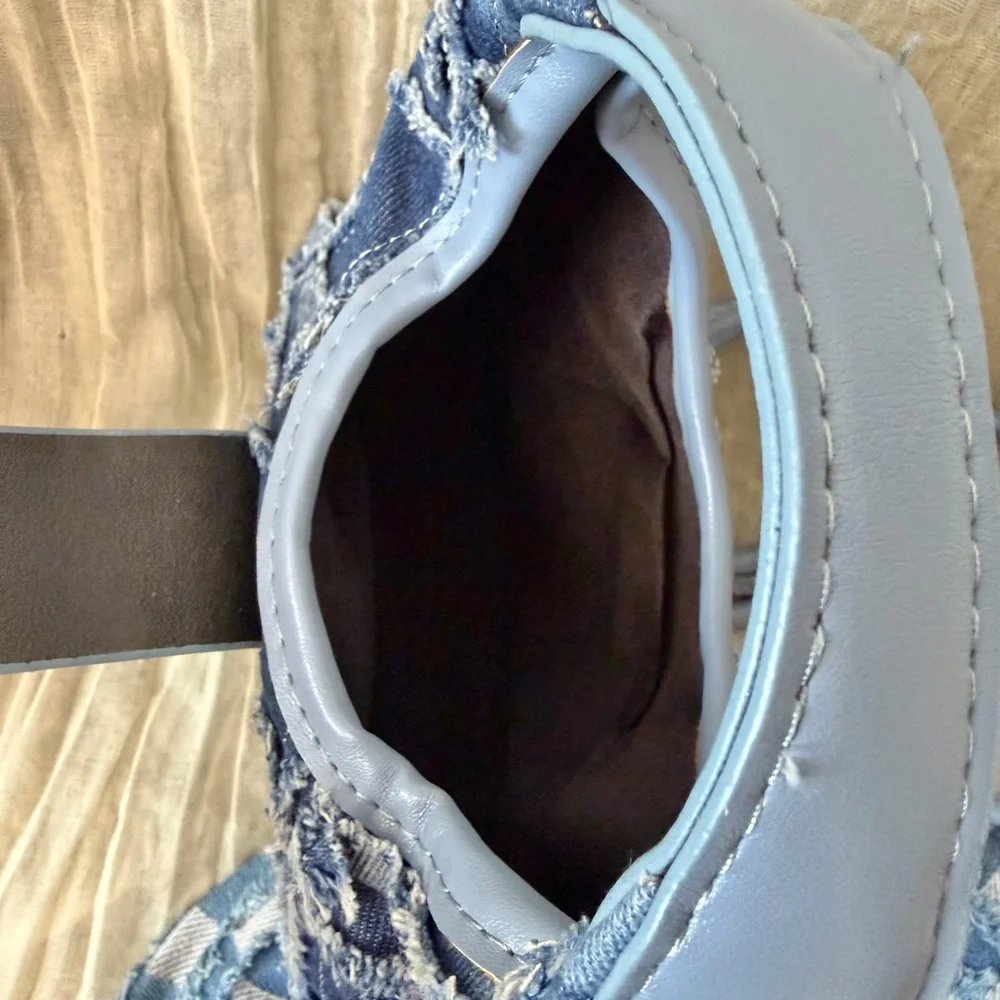 Y2K Accessories Bundle - Blue Denim Patchwork Mini Handbag & Bucket Hat - Picture 7 of 10